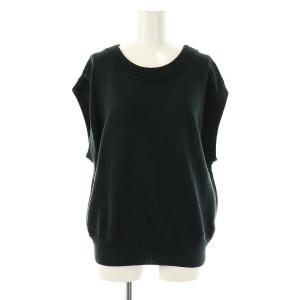 24SS LINEN COTTON SILK SLIPOVER プルオーバー ニット ベスト 2 ブラック