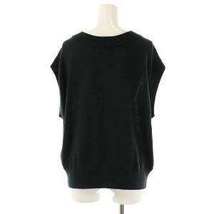 MARGARET HOWELL 24SS LINEN COTTON SILK SLIPOVER プルオーバー ニット ベスト 2 ブラック