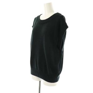 MARGARET HOWELL 24SS LINEN COTTON SILK SLIPOVER プルオーバー ニット ベスト 2 ブラック