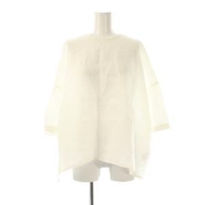 kagure リネンクルーネックハーフスリーブ プルオーバー ブラウス F ホワイト /DF OS