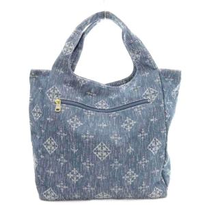 russet デニム ジャガード Denim Jacquard トートバッグ 肩掛け モノグラム キャンバス M インディゴブルー