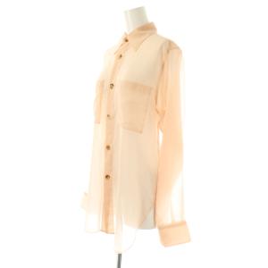 AURALEE WOOL RECYCLE POLYESTER SHEER CLOTH SHIRT シャツ シアー 0 ピンク
