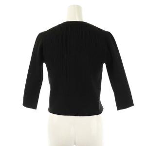 TOCCA 25SS RIBBON HIDE&SEEK カーディガン ニット 七分袖 クルーネック S 黒 ブラック