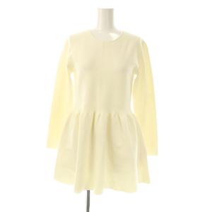 24AW ヴィスコースストレッチ ペプラムデザイン ニット プルオーバー 32 オフホワイト /DF OS