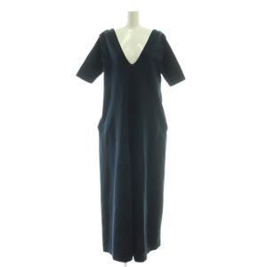 ニットオールインワン 半袖 S ネイビー /HK OS