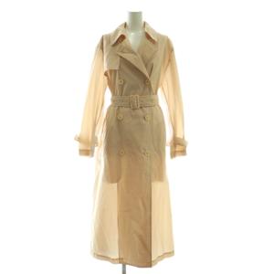 シアーエフェクト トレンチコート ロング 薄手 36 ピンク /AT OS