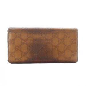 GUCCI 長財布 二つ折り 小銭入れ ウォレット グッチシマ ラブリーハート レザー 245728 茶色 ブラウン