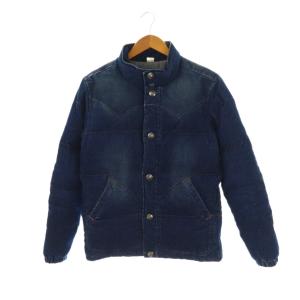 ウォッシュド加工 コンチョボタン コーデュロイ ダウンジャケット スナップボタン S 紺 /NR OS