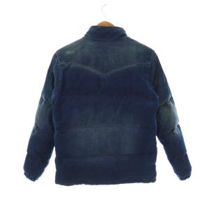 Ron Herman ウォッシュド加工 コンチョボタン コーデュロイ ダウンジャケット スナップボタン S 紺 /NR OS