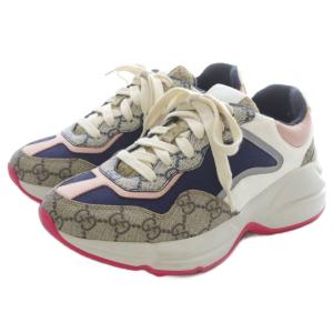 GUCCI GG RHYTON スニーカー 37.5 ブラウン ネイビー