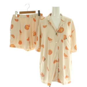 24SS セットアップ上下 フルーツ柄シャツ ショートパンツ ルームウェア ONE オレンジ /MY OS