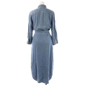 LAUREN RALPH LAUREN デニムシャツワンピース 前開き 0 ブルー /CX OS