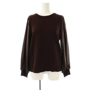 ホワイトレーベル WHITE LABEL 袖切替 ニット セーター プルオーバー サテン 9 ブラウン
