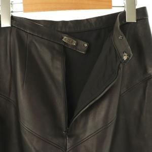 Leilian レザーロングスカート 9 ブラック /DO OS