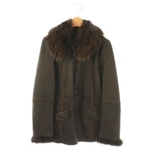 フォックスファー付きムートンジャケット 9 ブラウン /DO OS