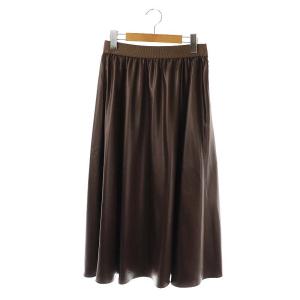 ホワイトレーベル WHITE LABEL フレアスカート サテン 9 ブラウン /CX OS