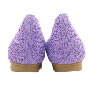 DIANA クムウ Cumuu ハートビジューパンプス フラットシューズ ニット 23.5cm 紫 パープル EI42815