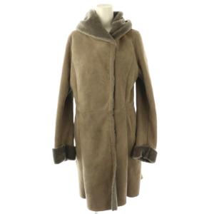 ムートンコート ロング ファー シープスキン 38 グレー /AT OS