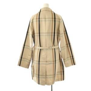 Aquascutum ステンカラー チェック ハーフコート アウター 9 ベージュ マルチカラー /CX OS