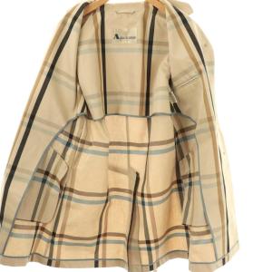 Aquascutum ステンカラー チェック ハーフコート アウター 9 ベージュ マルチカラー /CX OS