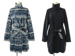 総柄 リバーシブル スプリングコート 40 ネイビー 白 /CX OS