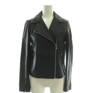 ラムレザー シングル ライダースジャケット 36 黒 /CX OS