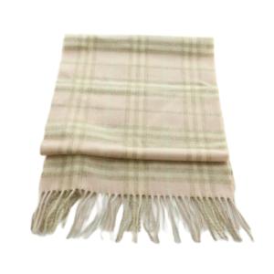 BURBERRY マフラー カシミヤ チェック フリンジ ピンク ベージュ