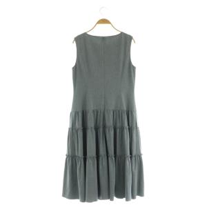 René ノースリーブティアードワンピース ロング フリル 38 グレー /MY OS