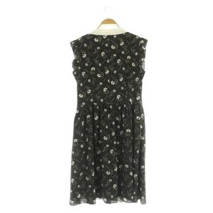 René 小花柄ワンピース ロング ノースリーブ フリル 38 ダークブラウン /MY OS