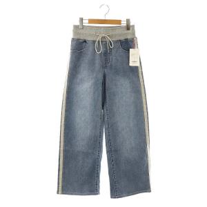 ワイド ストレッチデニム パンツ ジーンズ イージー 36 ブルー /DF OS