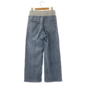 PASSIONE ワイド ストレッチデニム パンツ ジーンズ イージー 36 ブルー /DF OS