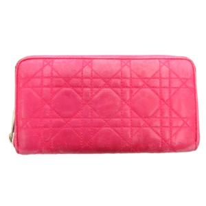 カナージュ 長財布 レザー ラウンドファスナー ピンク /JS