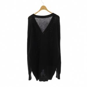 EVERYDAY I LIKE Si/Co Relax Vネック カーディガン ニット ブラック /DF OS