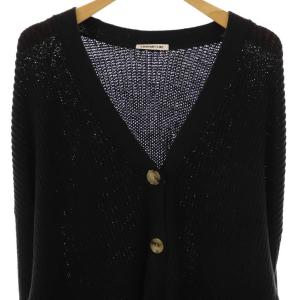 EVERYDAY I LIKE Si/Co Relax Vネック カーディガン ニット ブラック /DF OS