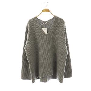 24AW Lia V/N sweater ニット セーター 長袖 Vネック F グレー /AT OS