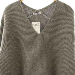 EVERYDAY I LIKE 24AW Lia V/N sweater ニット セーター 長袖 Vネック F グレー /AT OS