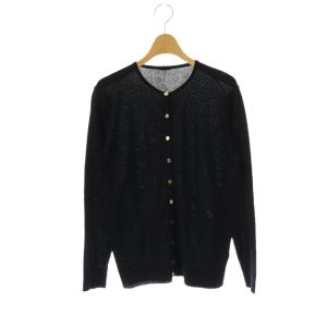 FF grace クルーネックカーディガン ニット 38 ブラック /DF OS