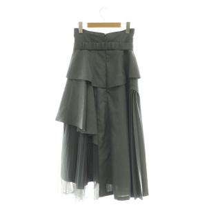 SNIDEL 23SS ビットプリーツスイッチングスカート ロング 1 グレー /DF OS