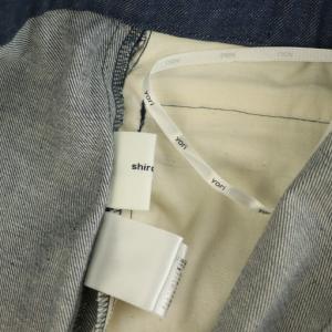 yori 24SS shirocon ワイドデニムパンツ ハイウエスト コットン 36 ネイビー /MY OS