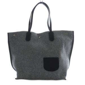 トートバッグ ショルダーバッグ ウール グレー /YO13