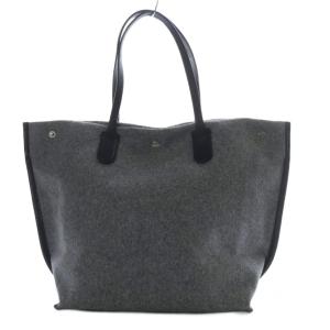Longchamp トートバッグ ショルダーバッグ ウール グレー /YO13