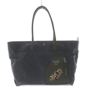 デービス クリスタル ライダースファスナートートバッグ カーキ