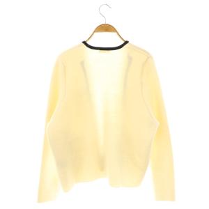 BALLSEY ウールナイロンブークレーフロントオープンカーディガン ニット S アイボリー ブラック /DO OS