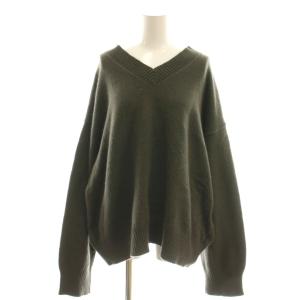 24AW バックスリットVニット セーター プルオーバー F ダークグリーン /CX OS