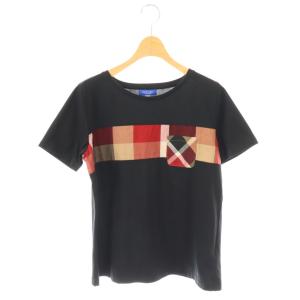 フロント ラインデザインTシャツ カットソー 半袖 38 黒 ブラック /AT OS