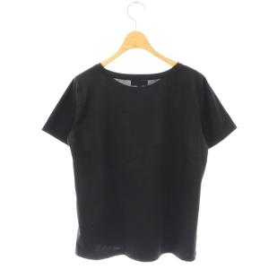 BLUE LABEL CRESTBRIDGE フロント ラインデザインTシャツ カットソー 半袖 38 黒 ブラック /AT OS