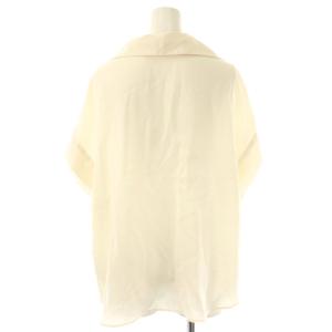 NOBLE 25SS 2WAYワイドカラーキュプラブラウス 半袖 前開き アイボリー /DO OS