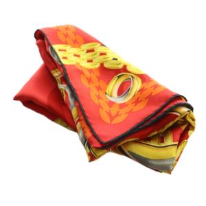 Cartier スカーフ 総柄 マルチカラー 赤 レッド 黒 ブラック /SS OS