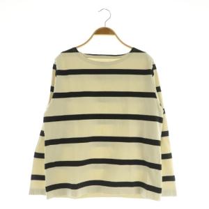 WIDE STRIPE DRY JERSEY ボーダーカットソー 長袖 ボートネック 2 ライトベージュ