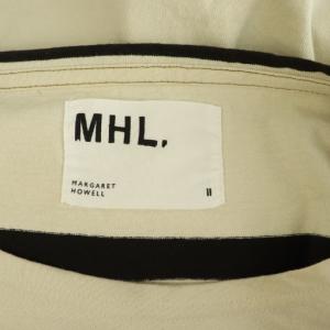 MHL. WIDE STRIPE DRY JERSEY ボーダーカットソー 長袖 ボートネック 2 ライトベージュ